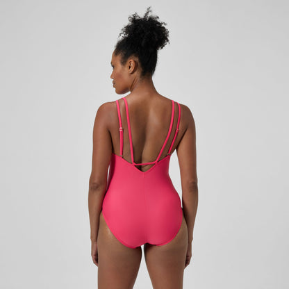 Speedo Shaping Strappy Swimsuit Pink