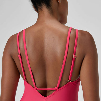 Speedo Shaping Strappy Swimsuit Pink