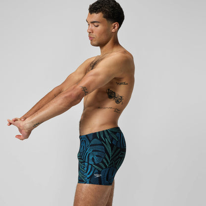 Speedo Print Beachstar Square Leg Black/Blue