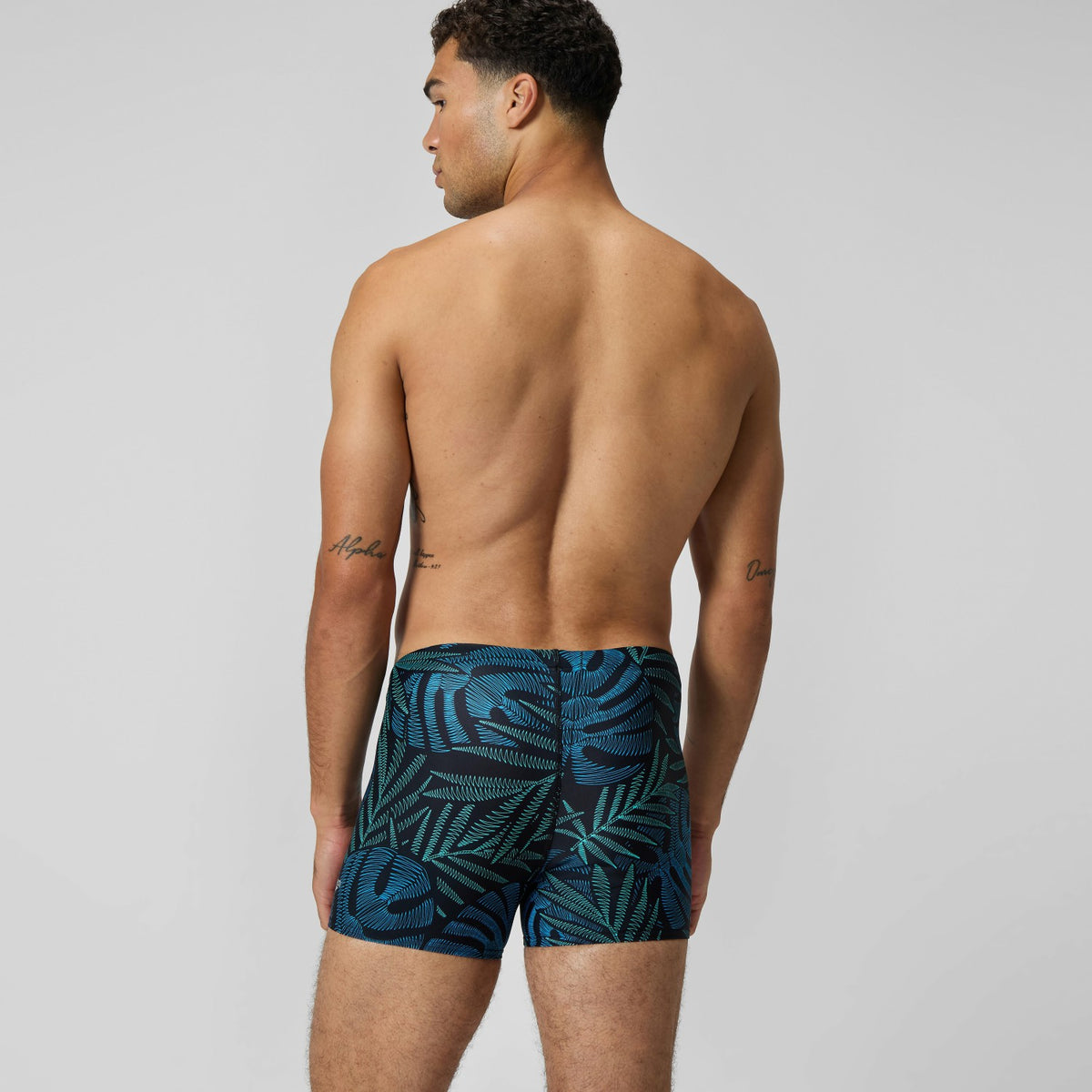 Speedo Print Beachstar Square Leg Black/Blue