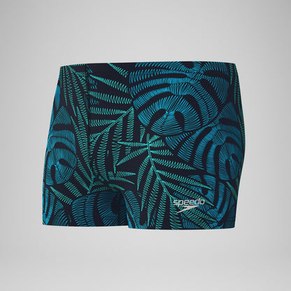 Speedo Print Beachstar Square Leg Black/Blue
