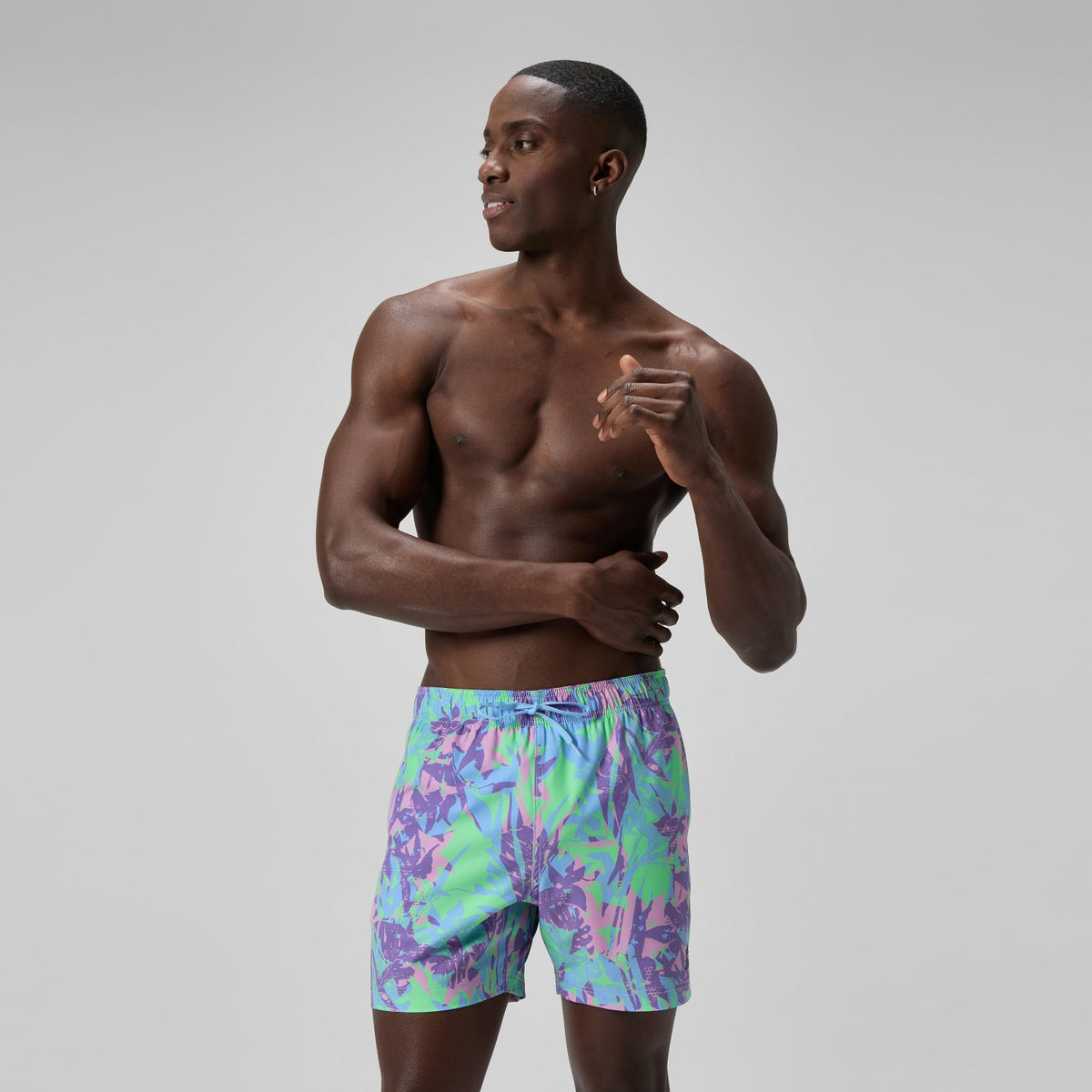 Speedo Redondo Edge Printed Swim Shorts Purple/Green