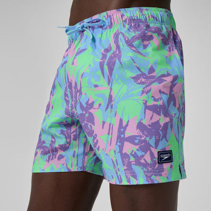 Speedo Redondo Edge Printed Swim Shorts Purple/Green