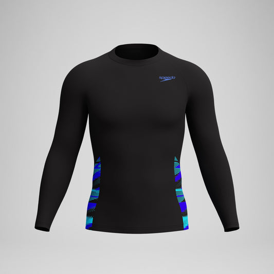 Speedo Endurance+ Splice Rash Top Black/Blue