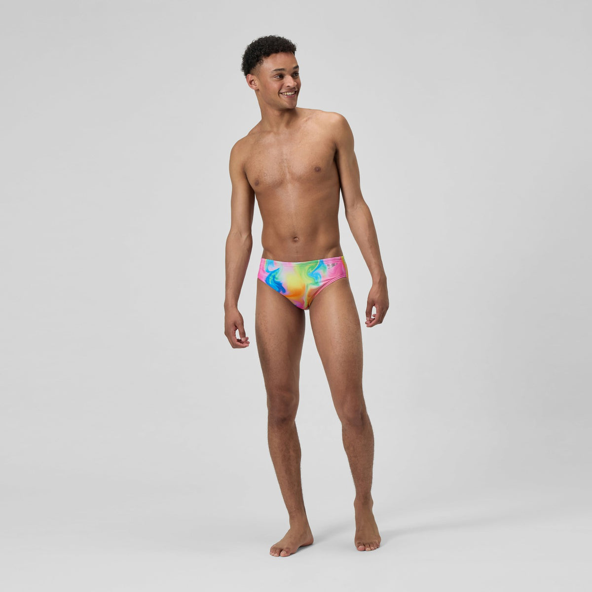 Speedo Club Training Printed Brief Pink/Yellow