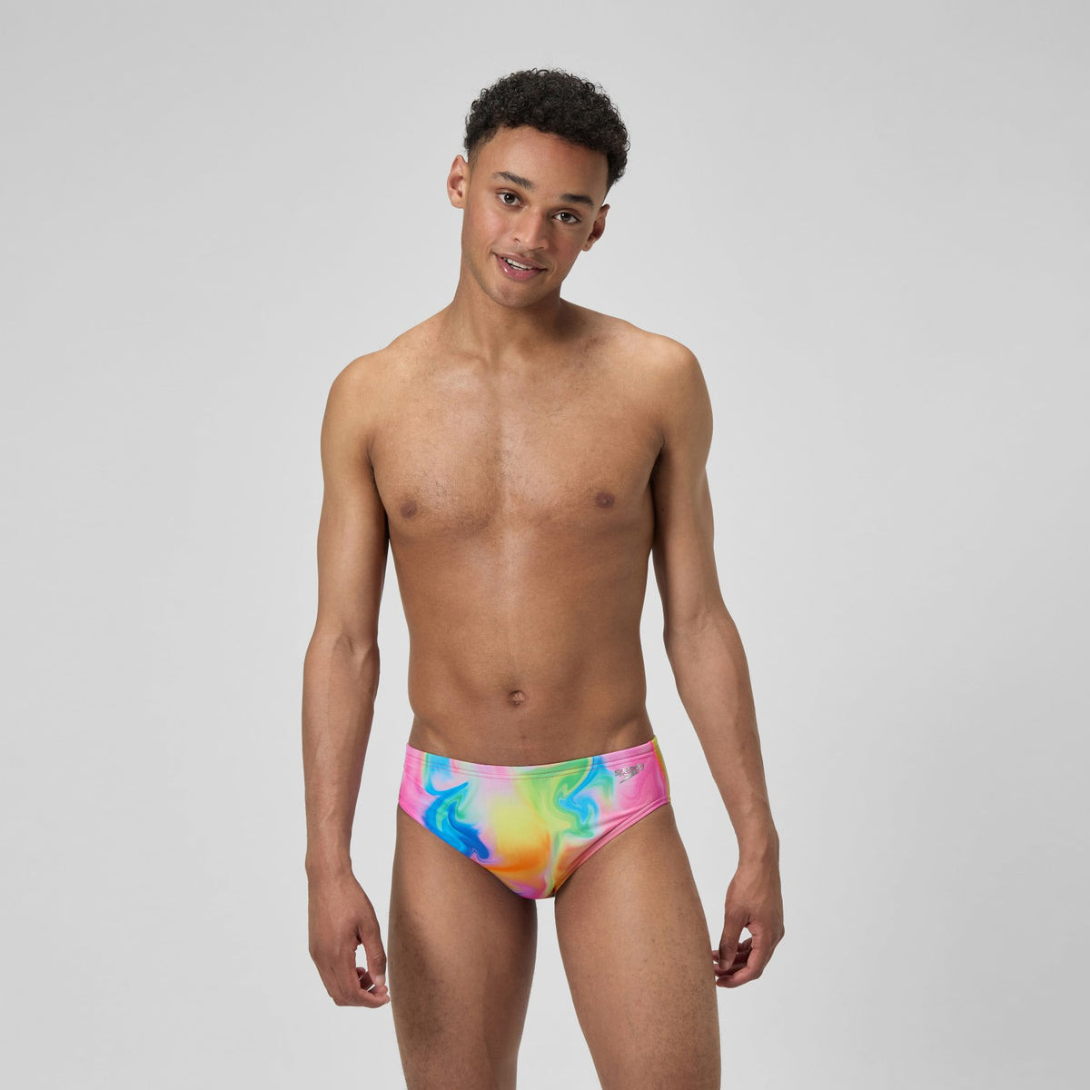 Speedo Club Training Printed Brief Pink/Yellow