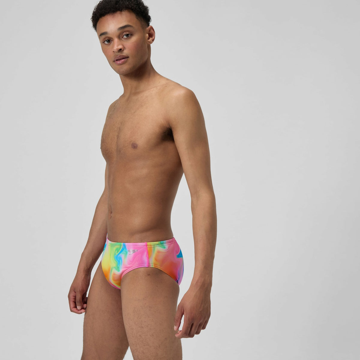 Speedo Club Training Printed Brief Pink/Yellow