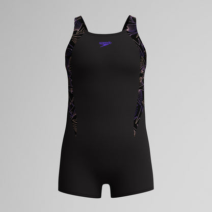 Speedo Girls Hyperboom Splice Legsuit Black/Peach