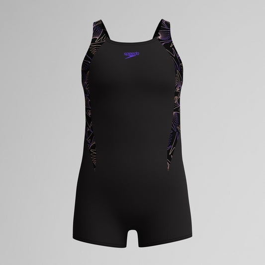 Speedo Girls Hyperboom Splice Legsuit Black/Peach