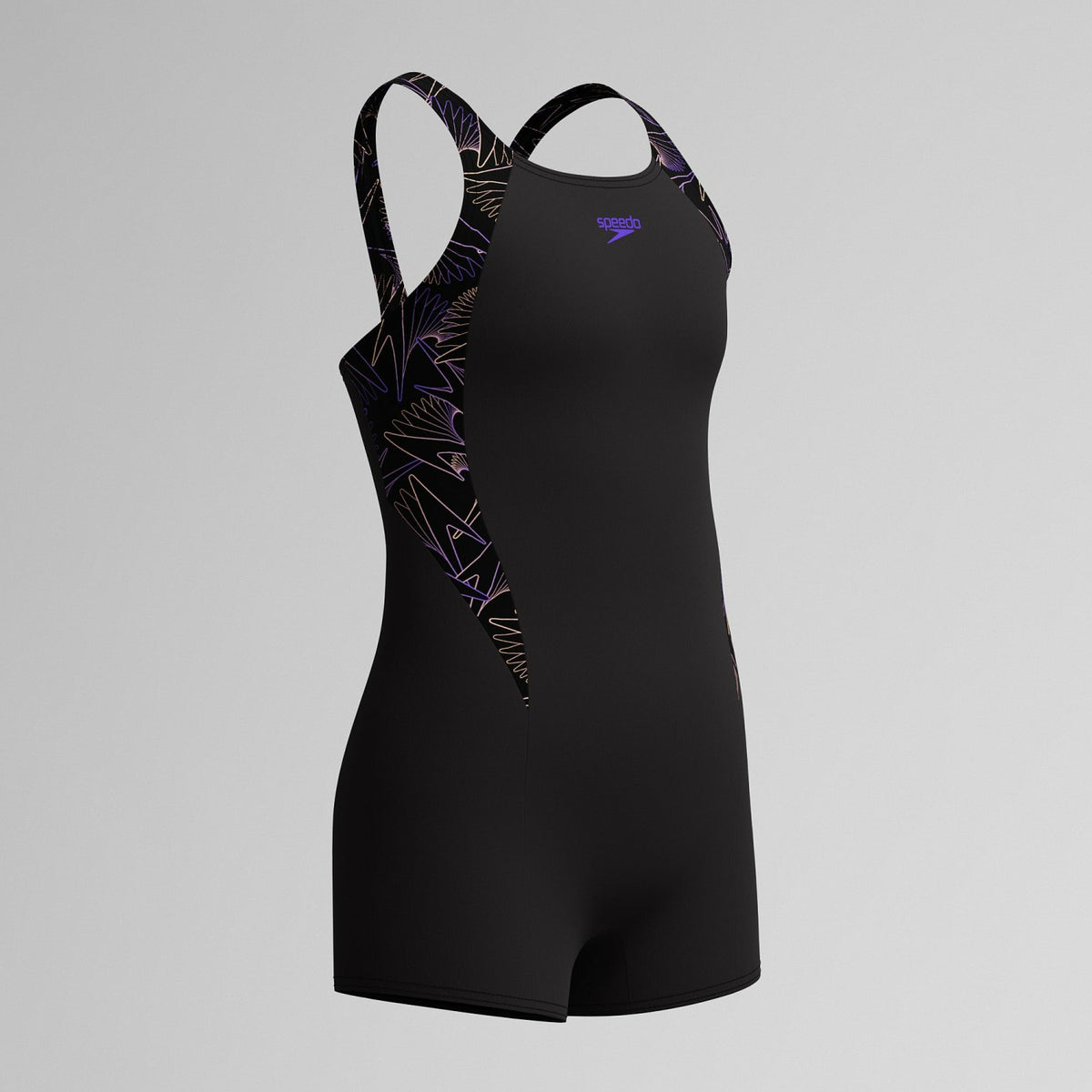 Speedo Girls Hyperboom Splice Legsuit Black/Peach