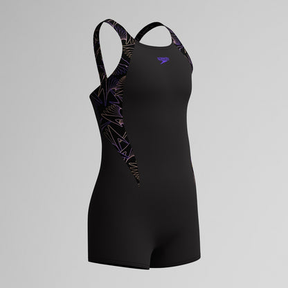 Speedo Girls Hyperboom Splice Legsuit Black/Peach