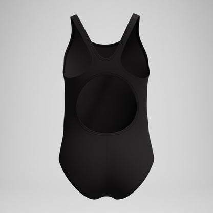 Speedo Girls Placement Muscleback Swimsuit Black/Peach
