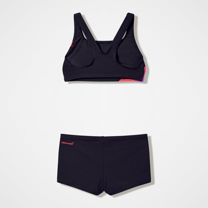 Speedo Girls Hyperboom Butterfly Back Bikini Set Black/Red