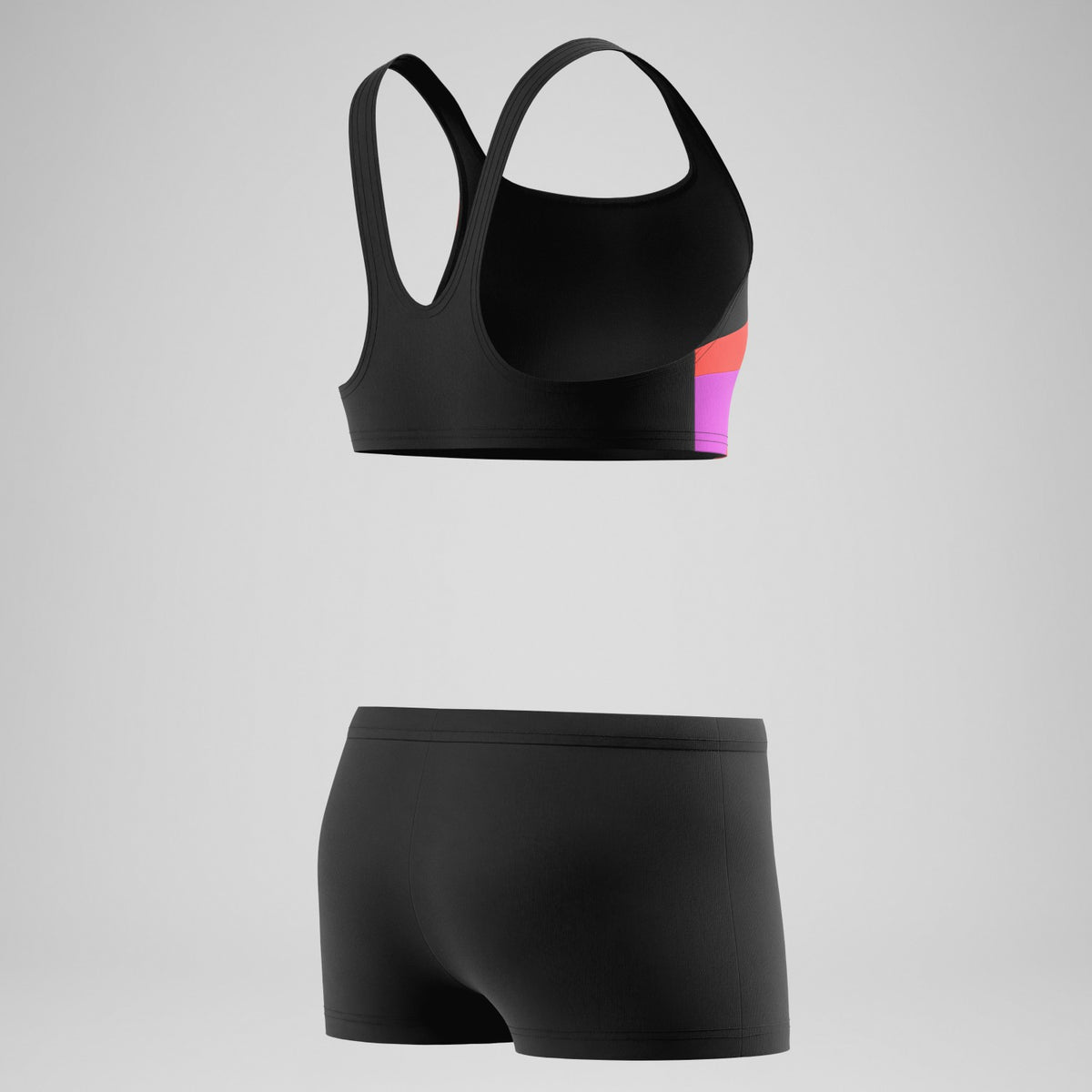 Speedo Girls Hyperboom Butterfly Back Bikini Set Black/Red