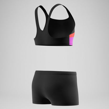 Speedo Girls Hyperboom Butterfly Back Bikini Set Black/Red