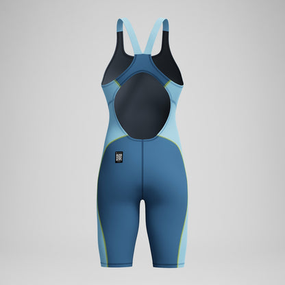 Speedo Female Fastskin HyperSpark Openback Kneeskin Blue