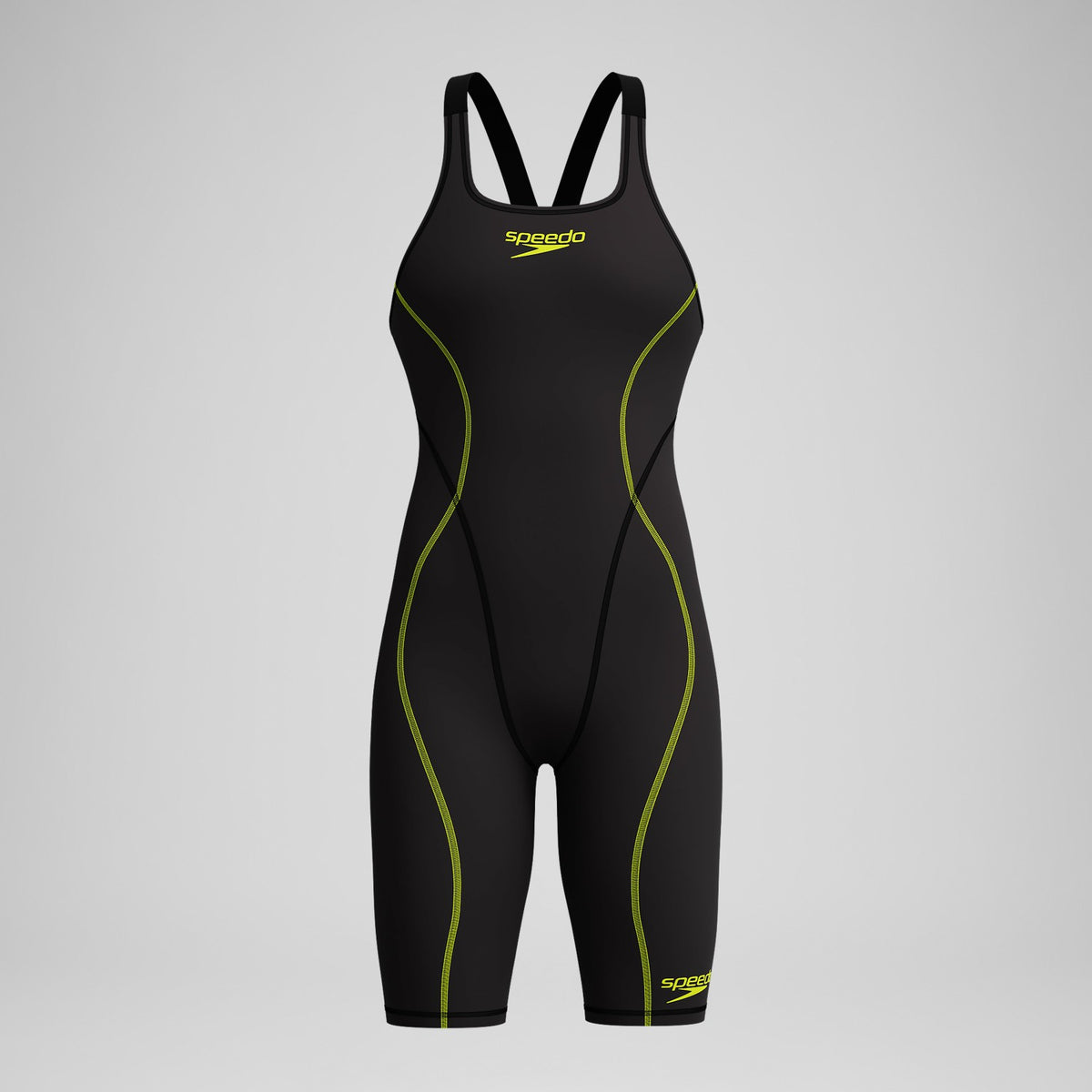 Speedo Female Fastskin HyperSpark Openback Kneeskin Black