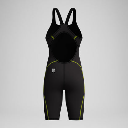 Speedo Female Fastskin HyperSpark Openback Kneeskin Black