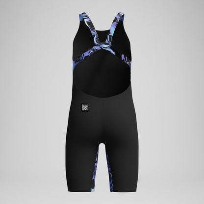 Speedo Girls Fastskin Endurance+ Max Openback Kneeskin Black/Blue