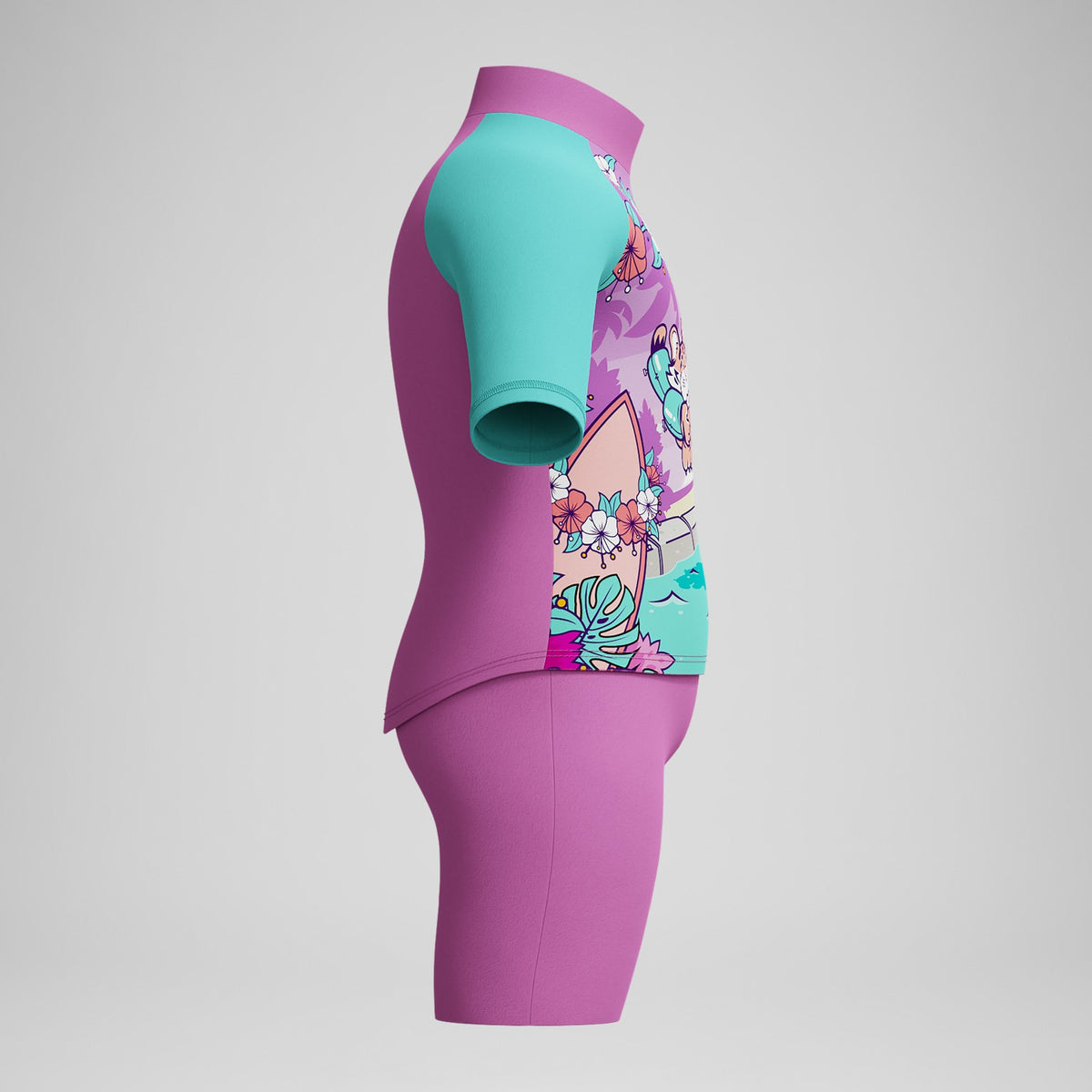Speedo Infant Girls Learn to Swim Sun Protection Top & Short Pink/Green