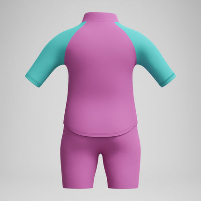 Speedo Infant Girls Learn to Swim Sun Protection Top & Short Pink/Green