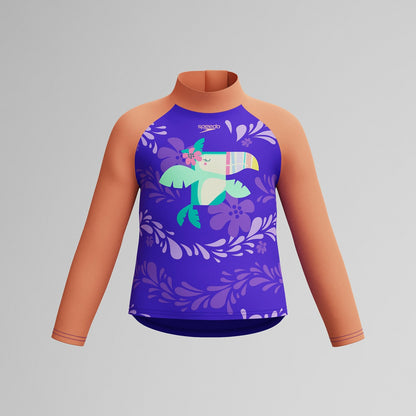 Speedo Infant Girls Learn to Swim Long Sleeve Rashguard Purple/Orange
