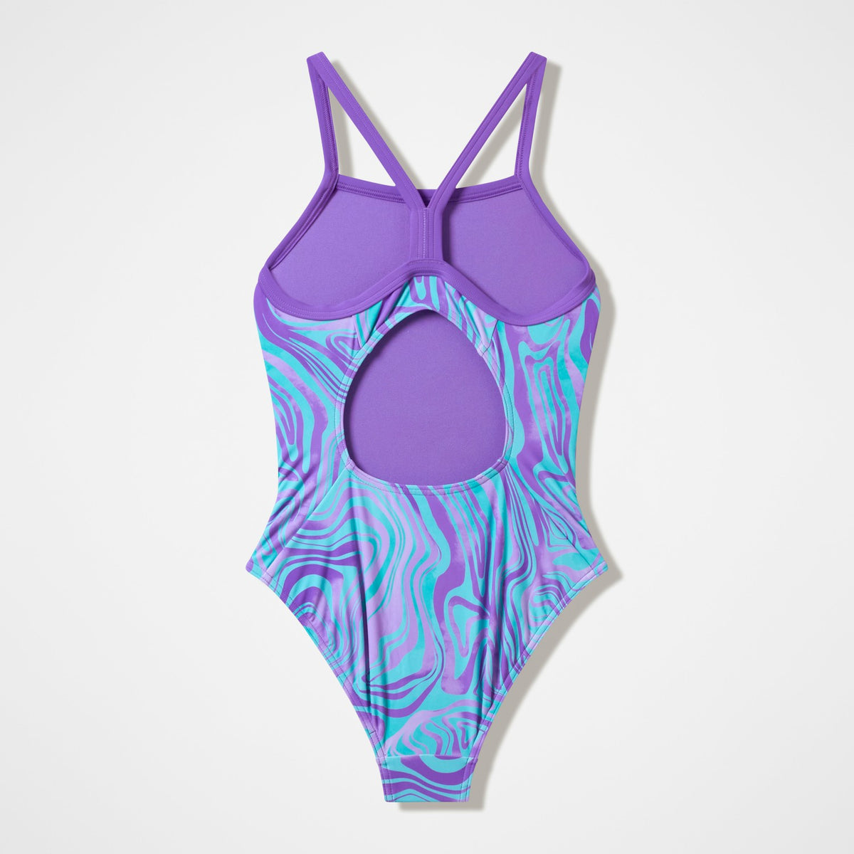Speedo Girls Printed Thinstrap Swimsuit Purple