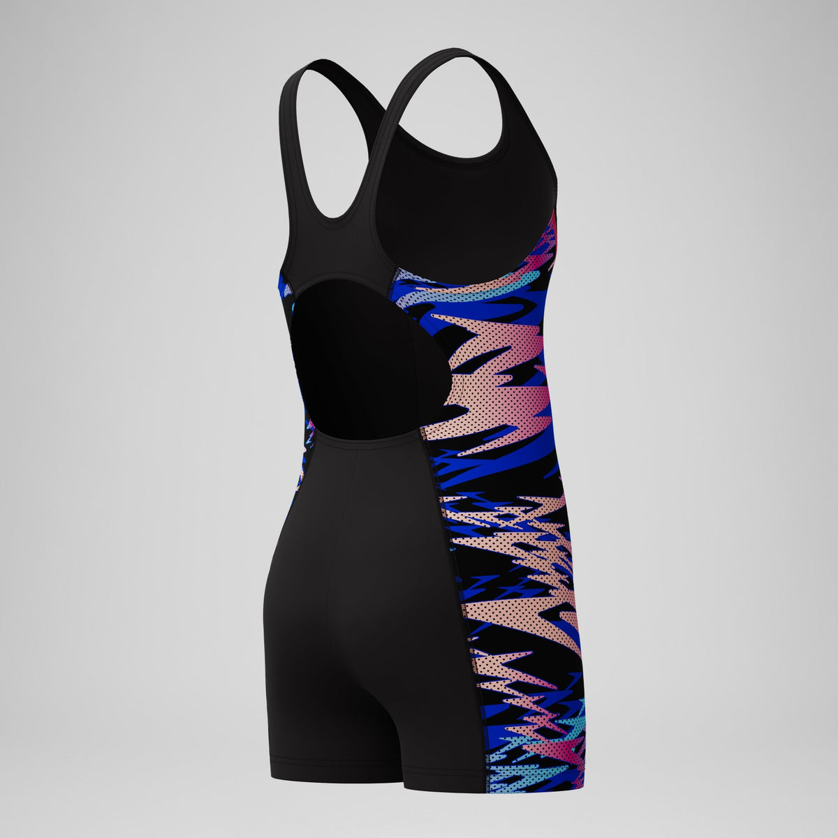 Speedo Girls Hyperboom Splice Muscleback Legsuit Black/Pink