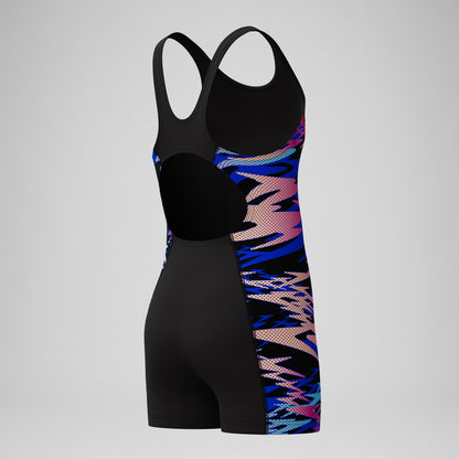 Speedo Girls Hyperboom Splice Muscleback Legsuit Black/Pink