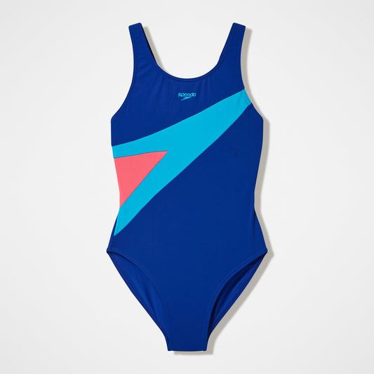 Speedo Girls Hyperboom Butterfly Back Swimsuit Navy/Teal