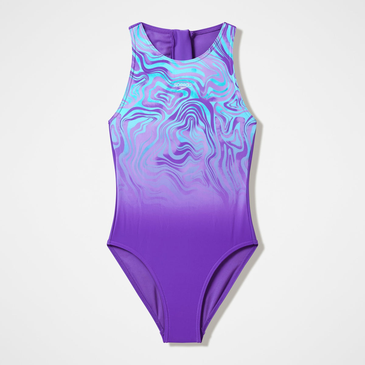Speedo Girls Printed Hydrasuit Purple/Blue