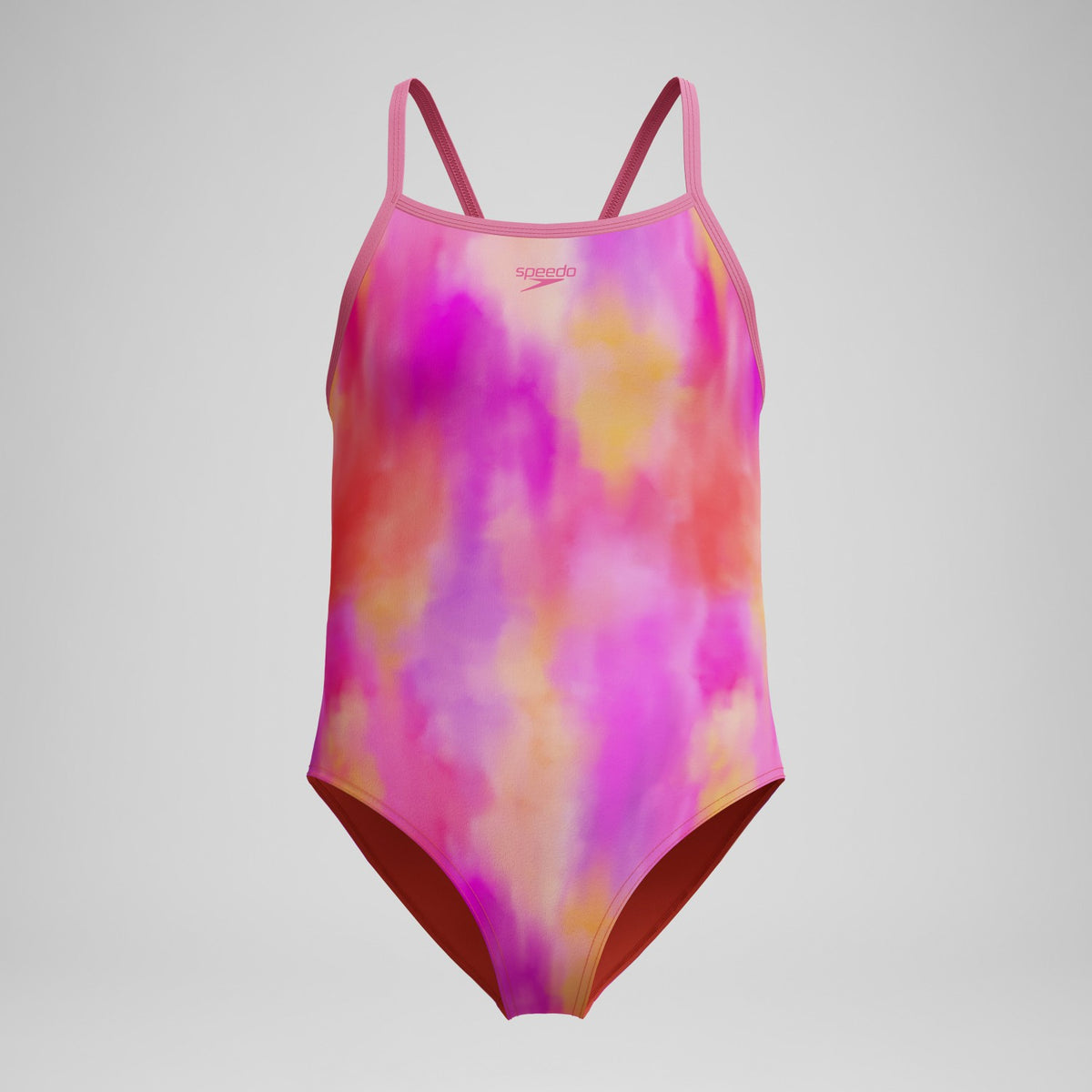 Speedo Girls Printed Thinstrap Swimsuit Pink