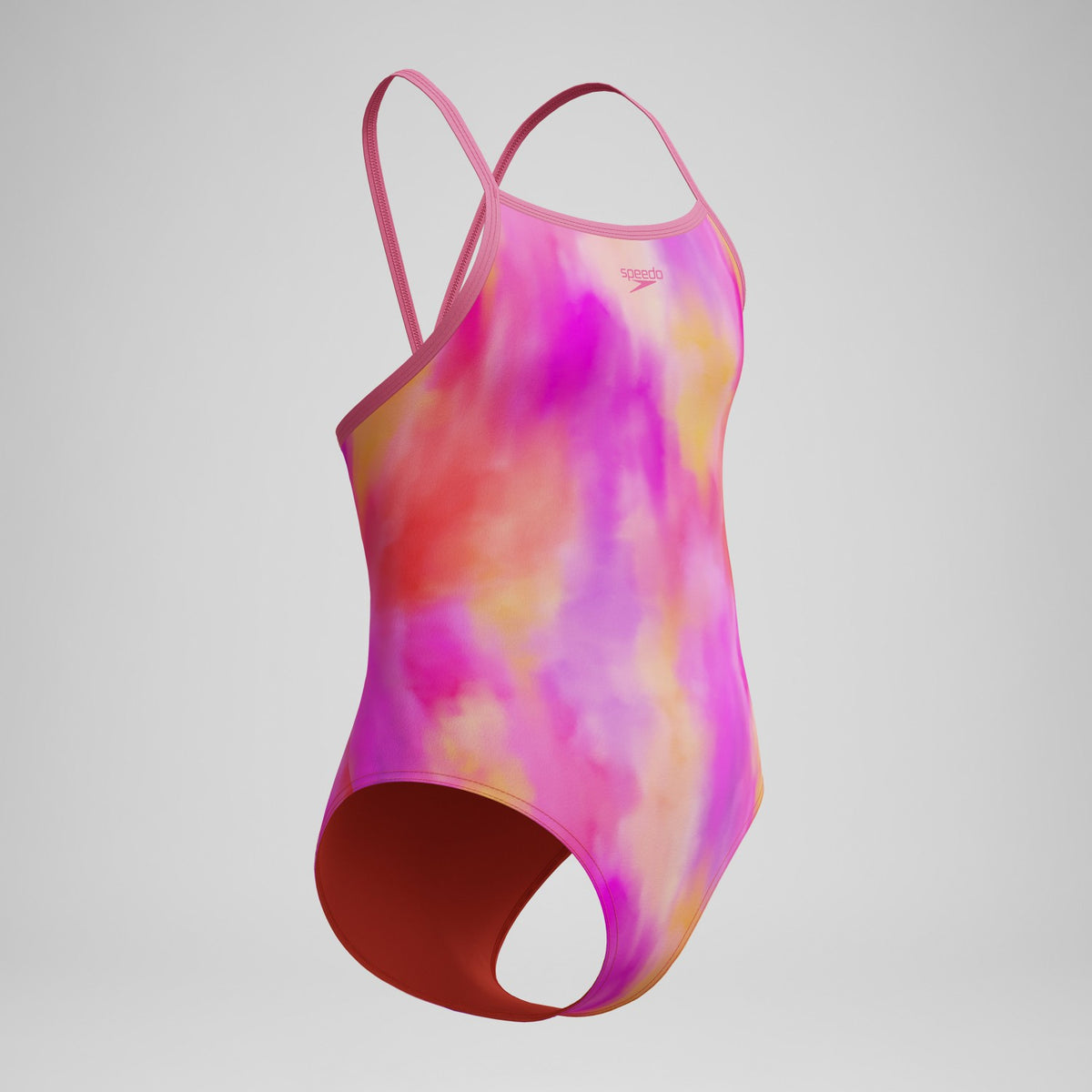 Speedo Girls Printed Thinstrap Swimsuit Pink