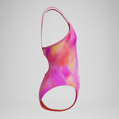 Speedo Girls Printed Thinstrap Swimsuit Pink