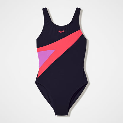 Speedo Girls Hyperboom Butterfly Back Swimsuit Black/Red
