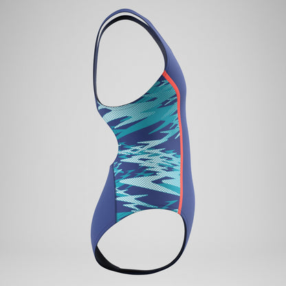 Speedo Girls Hyperboom Splice Muscleback Swimsuit Navy