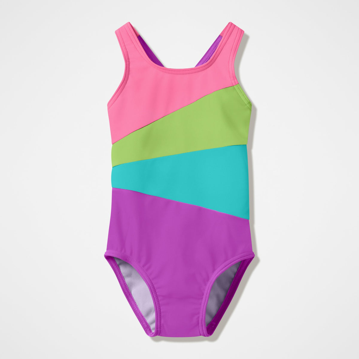 Speedo Infant Girls Radiating Splice Swimsuit Pink/Green
