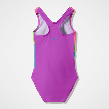 Speedo Infant Girls Radiating Splice Swimsuit Pink/Green