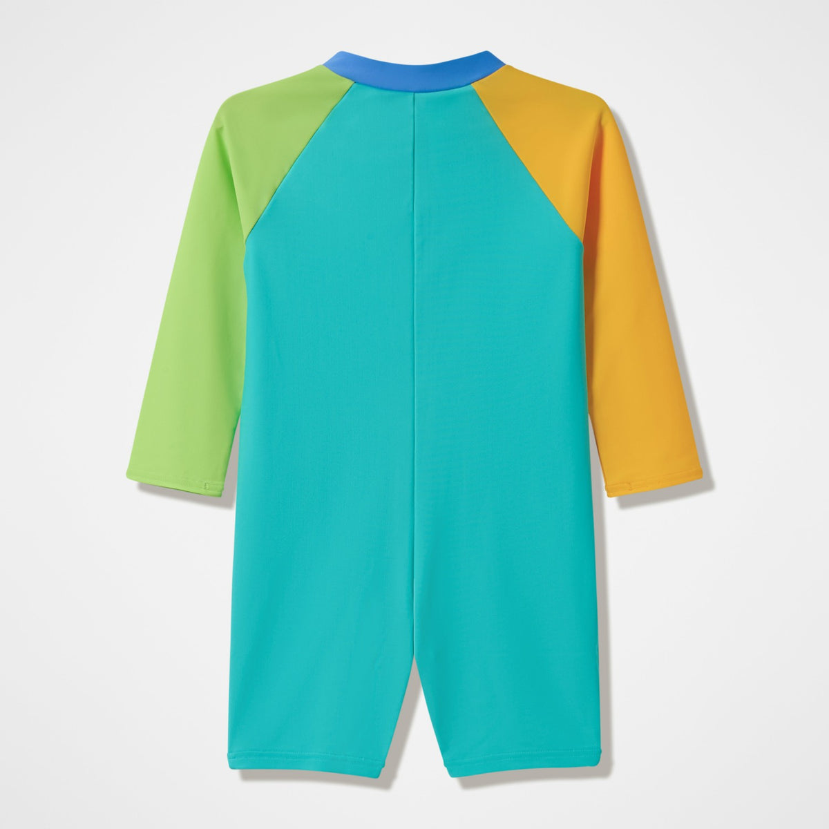 Speedo Infants Colourblock Long Sleeve Zip Swimsuit Green/Orange