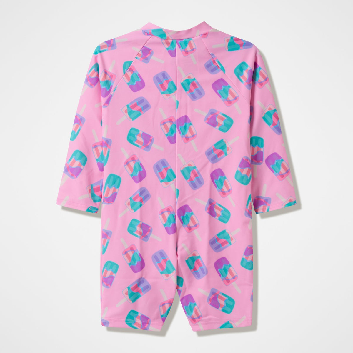 Speedo Infants Printed Long Sleeve Zip Swimsuit Pink