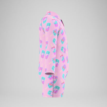 Speedo Infants Printed Long Sleeve Zip Swimsuit Pink