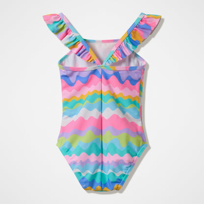 Speedo Infant Girls Ruffle Swimsuit Pink/Green