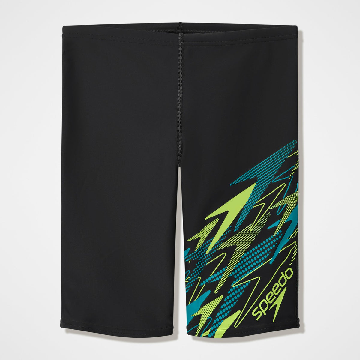 Speedo Boys Medley Logo Jammer Black/Green
