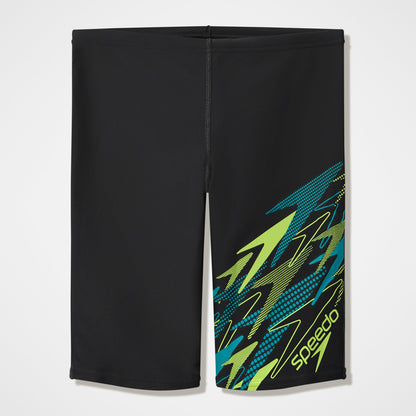 Speedo Boys Medley Logo Jammer Black/Green