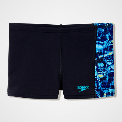 Speedo Boys Printed Panel Aquashorts Black/Blue