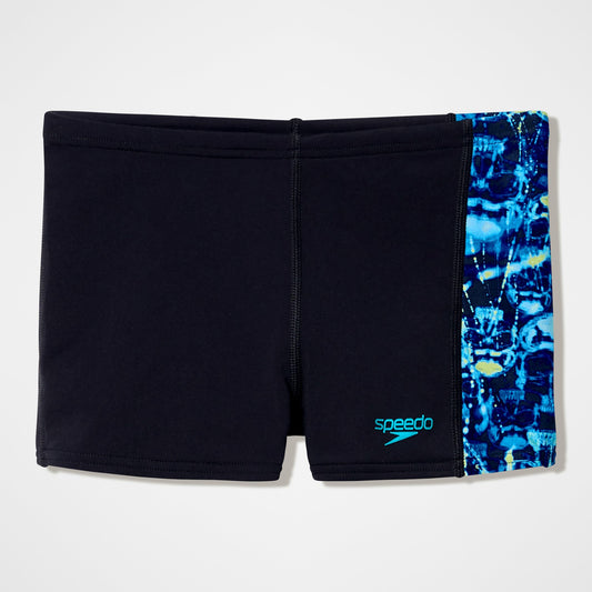 Speedo Boys Printed Panel Aquashorts Black/Blue