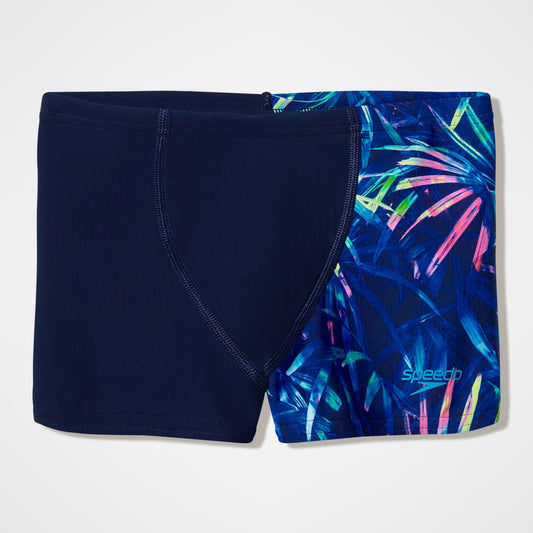Speedo Boys Printed V-Cut Aquashorts Navy