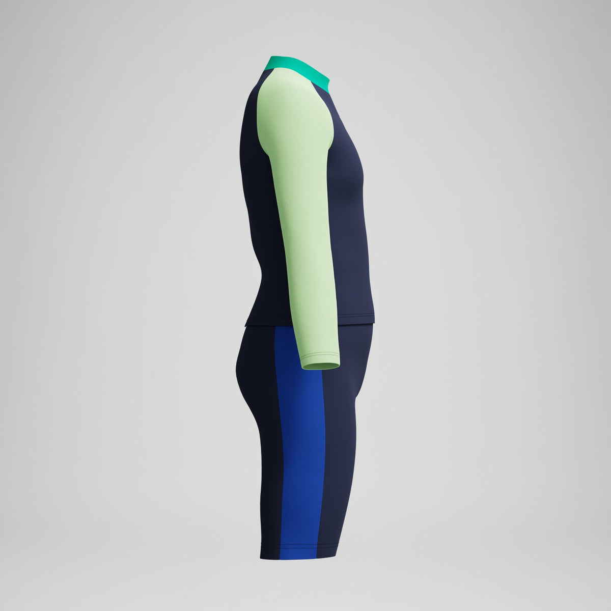 Speedo Boys Colourblock Long Sleeve Rashguard Navy