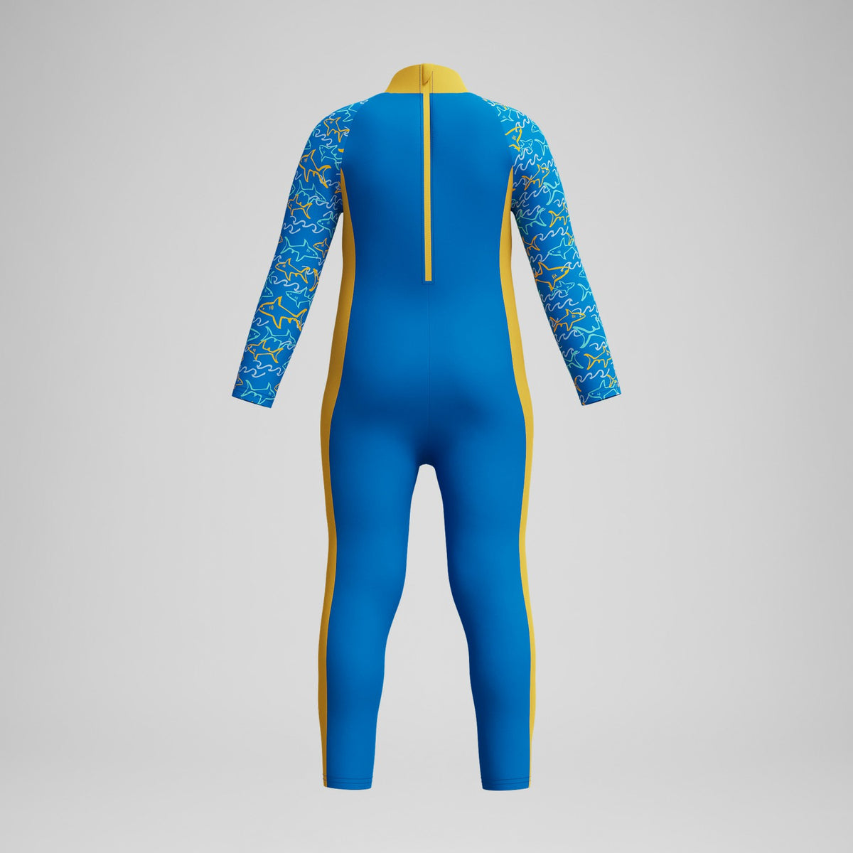 Speedo Infant Boys Learn to Swim All-In-One Sun Protection Suit Blue/Yellow