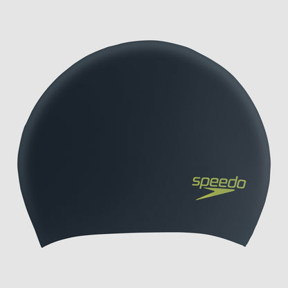 Speedo Junior Long Hair Silicone Cap Black/Green
